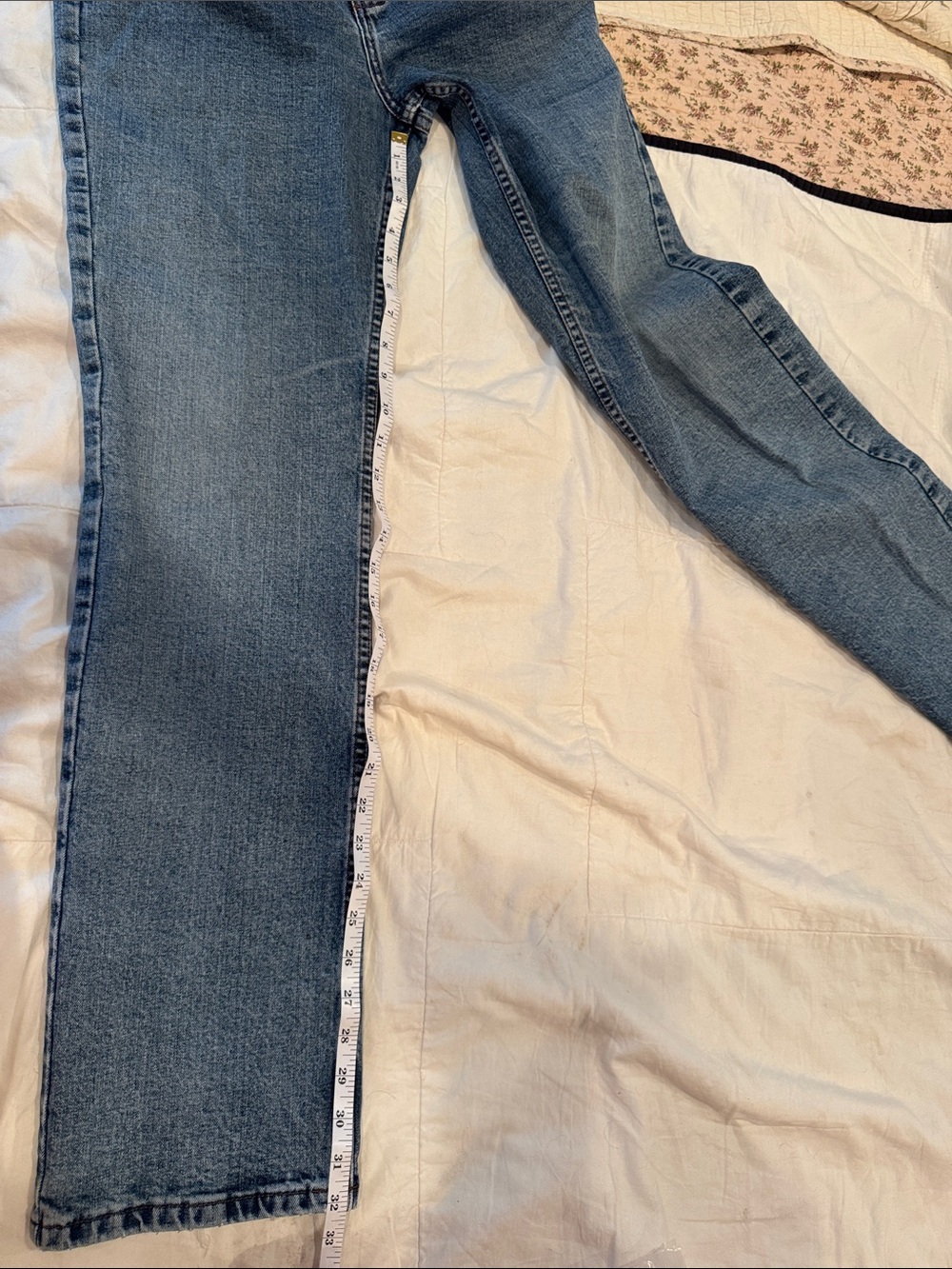 Harley-Davidson Blue Denim Bootcut Jeans with Brown Leather Patch - Picture 9 of 9